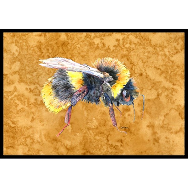 Carolines Treasures Bee on Gold Indoor Or Outdoor Doormat - 18 x 27 in. 8850MAT - main